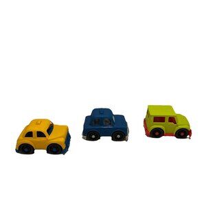 Just B Toys Happy Cruisers Mini Cars Vehicle Lot of 3 Battat Green Blue Yellow